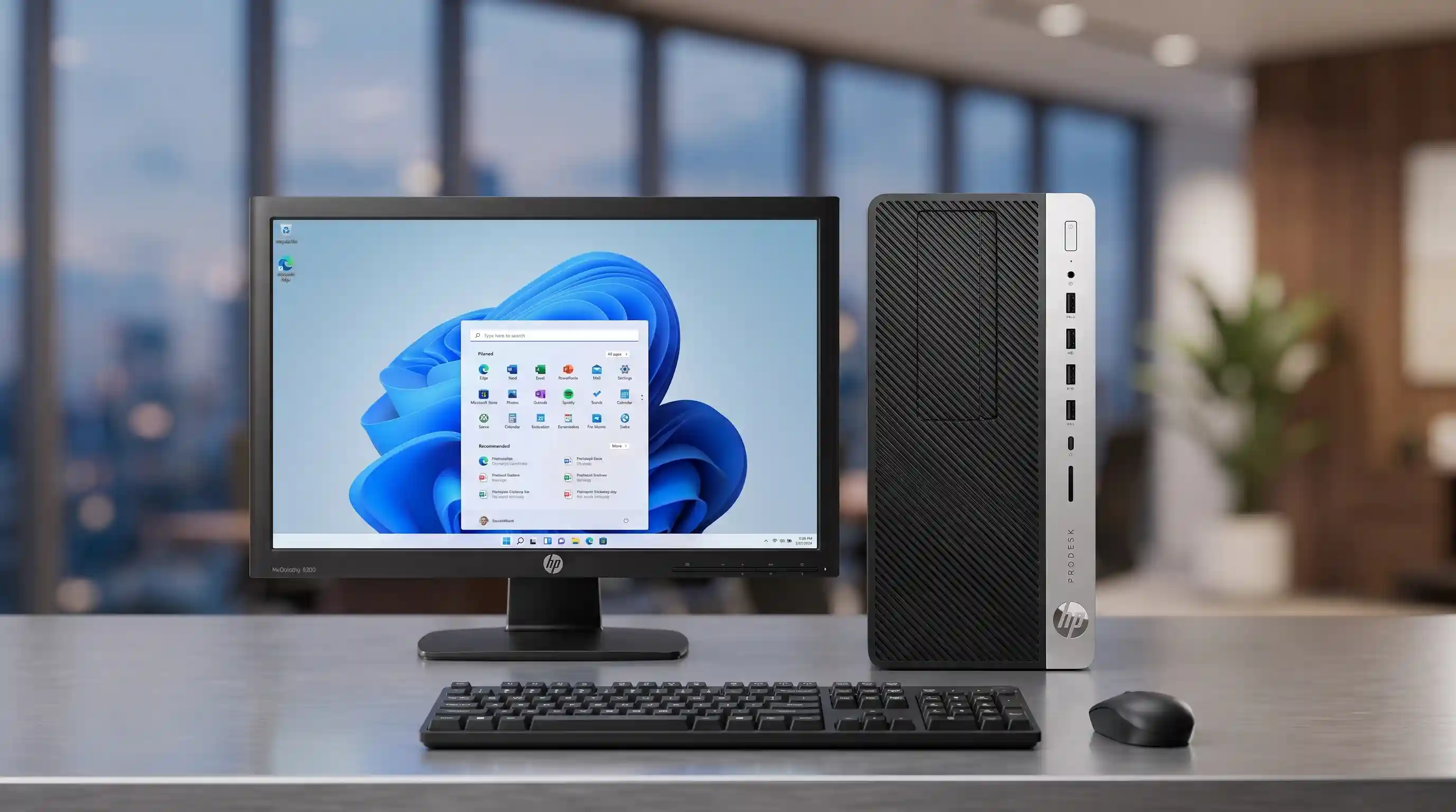HP ProDesk G2 Desktop PC Bundle with 20" HD+ Monitor